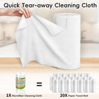 Microfiber Cleaning Cloths Roll, 75 Pack Tear Away Microfiber Towels Roll, 12" x 12" Lint Free Rags, Reusable Cleaning Cloths, Washable, Scratch Free,Ultra Absorbent Dish Rags(White)