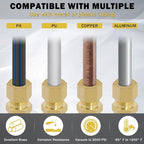 53 Pcs Brass Compression Fittings Assortment Kit, 1/8" 3/16" 1/4" 3/8" 1/2" OD Tube & NPT Thread Compression Union Fittings Connectors & Compression Sleeves Ferrules