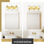zeyu 21 Inch Gold Bathroom Light Fixtures, 3 Light Bathroom Vanity Light, Modern Vanity Light with Clear Glass Shade, Brushed Gold Finish, ZSL72B-3W BG