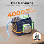 CIGMAN 3D Laser Level with Tripod,Remote Control,Compact Design,4000mAh Battery,Rotary Base,3x360°Self-Leveling Green Laser Leveler for Picture Hanging and DIY Projects