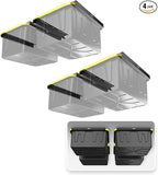 Koova Heavy-Duty Overhead Garage Storage Rack for 4 Bins. Adjustable Width, 160lb Capacity. DIY Safe Ceiling Mount, Easy Install. Fits 27-Gallon Totes. USA Made Pro-Grade Steel. Space Saving Organizer