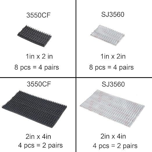 Dual Lock Fastener 2in x 4in 4pcs,Reclosable Interlocking Tape Heavy Duty EZ Pass Holder, Adhesive Hook Lock Sticky Back Mushroom Mounting Tape Black Color for Indoor and Outdoor