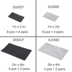 Dual Lock Fastener 2in x 4in 4pcs,Reclosable Interlocking Tape Heavy Duty EZ Pass Holder, Adhesive Hook Lock Sticky Back Mushroom Mounting Tape Black Color for Indoor and Outdoor