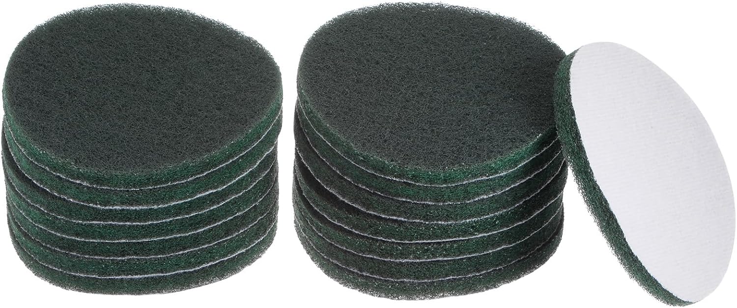 HARFINGTON 15pcs Drill Power Brush 5 inch Tile Scrubber Scouring Pads 400-600 Grit for Bathroom Kitchen Household Cleaning