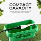 SOCKiTBOX – The Original Weatherproof Connection Box – Indoor & Outdoor Electrical Power Cord Enclosure for Timers, Extension Cables, Holiday Lights, Power Tools, Fountains & More – Size Small – Green