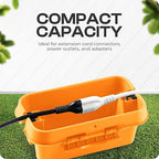 SockitBox – The Original Weatherproof Connection Box – Indoor & Outdoor Electrical Power Cord Enclosure for Timers, Extension Cables, Transformers, Power Strips, Lights, Tools & More – Small – Orange