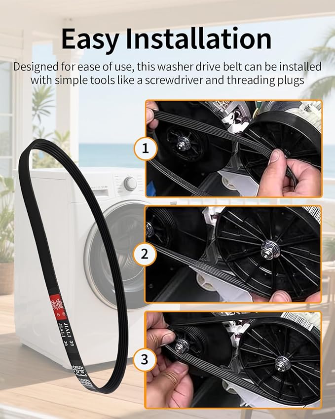 253C1275P001 (Polyv Belt 6:1) Washer Drive Belt Fits for LG, GE, Kenmore Washer and More Replaces EDR5P001X1