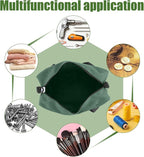 Small Tool Bag,Close Top Wide Mouth Tool Organizer Bag,Large Capacity Tool Bags for Men,Canvas Tool Storage Bag for Storage Handbag for Screwdrivers,Wrench,Pliers Hand Tools (DarkGreen, 14 Inch)