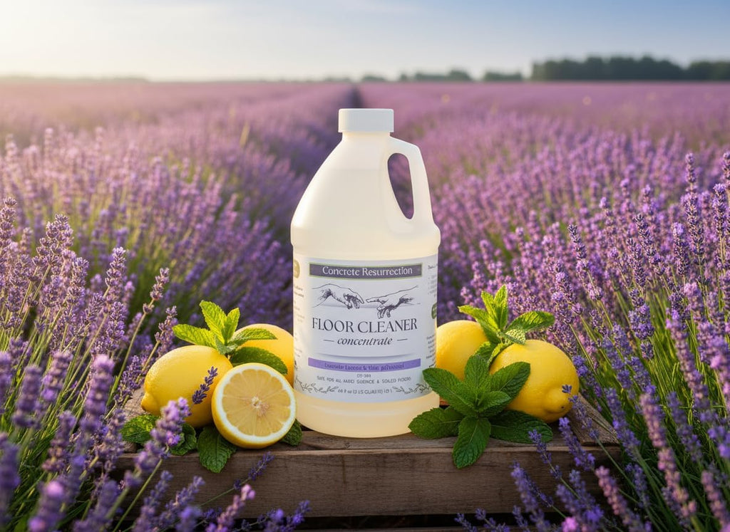 Clean Living Essentials Floor Cleaner – Multi-Surface, Non-Toxic, Plant-Based, pH Neutral, Family & Pet Friendly. Naturally scented for everyday clean. (Lavender + Mint)