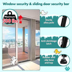 Window Security Bar, 2-in-1 Adjustable 17.9 to 51 Inch Slidingdoor Security Bar Security Bar for Home Pet Children Women Security Balcony Sliding Door Patio Door Security Apartment Window Black