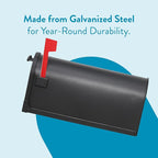 ARCHITECTURAL MAILBOXES Gibraltar Mailboxes Arlington Large Capacity Galvanized Steel Textured Black, Post-Mount Mailbox, AR15B000