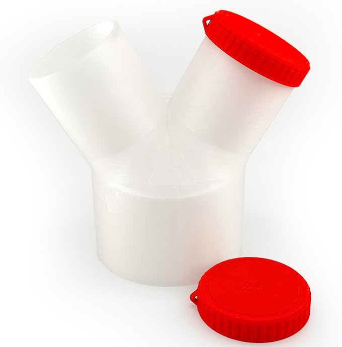 4" to 2-1/2" 2-Way Dust Collection Splitter Junction Fitting, Multi Port Fits Standard Hoses and Shop Vac Accessories, Dust Medusa, White Translucent