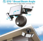 Olafus 60W Flood Lights Dusk to Dawn Outdoor Lighting, IP65 Waterproof LED Security Light with Photocell, 6000LM Dusk Dawn Outside Light, 6500K Brown Exterior Floodlight for Yard Garden Porch