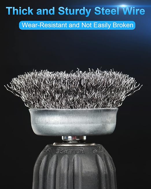 15 Pack Carbon Steel Wire Wheel Brush, Rocaris Cup Brush, Wheel Brush, Pen Brush Set with 1/4-Inch Hex Shank for Rust Removal, Corrosion and Scrub Surfaces
