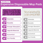 8 Pack Mop Refill Pads for Swiffer PowerMop Multi-Surface Mop and PowerMop Wood Mop, Washable & Reusable Replacement Microfiber Mopping Pads (8 Purple)
