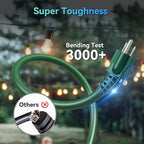 K KASONIC - 25 Ft Extension Cord with 3 Outlets, UL Listed 16/3 SJTW, 3-Wire Grounded, 13A 125V 1625W for Indoor/Outdoor Use - Green