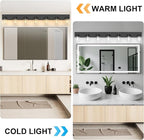 IZORRO Bathroom Vanity Light Fixture, 7-Light 51 Inch Matte Black Bathroom Light Fixtures Over Mirror, with Clear Glass Shade, Modern Farmhouse Vanity Lights, Rustic Restroom Lighting Fixtures