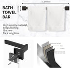 5-Pieces Matte Black Bathroom Accessories Set, 23.6 Inch Bath Towel Bar Set, SUS 304 Stainless Steel Bathroom Hardware Set, Towel Racks for Bathroom Wall Mounted.