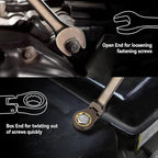 DISEN 90 Teeth Ratchet Wrenches Set 8 Pieces, Flex Head Ratcheting Wrench Set Metric 8 10 12 13 14 15 17 19MM, Nickel Plating Cr-V Constructed with Organizer Rack