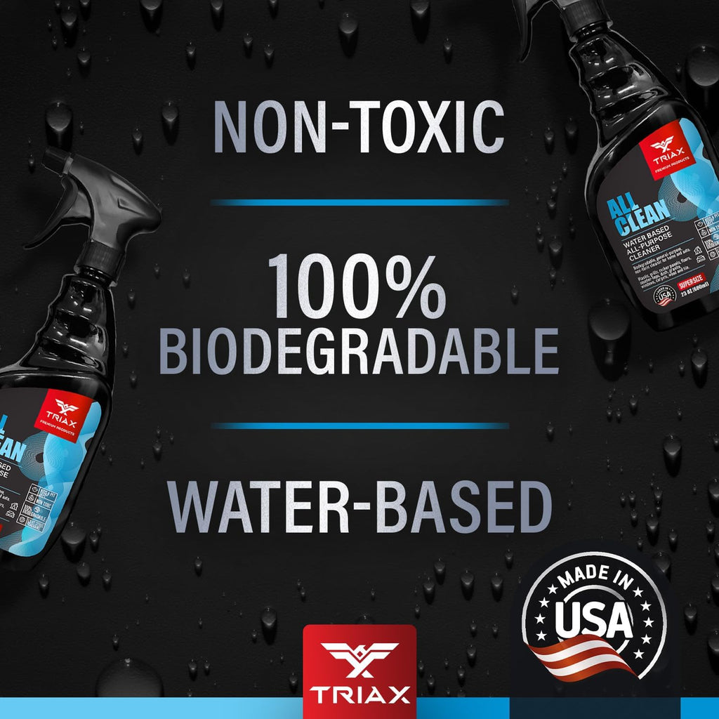Triax All Clean - Professional Grade Multi-Purpose, Bio-Degradable, Non-Toxic Cleaning Product - For Vehicle and Home Use
