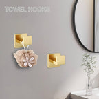 Brushed Gold Towel Bar Set Towel Holder Set,10-Piece Gold Bathroom Hardware Accessories Set,Stainless Steel Towel Rack Set for Bathroom Wall-Mounted,23.6-Inch