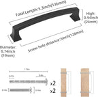 COTYKILEY 10 Pack 5 Inch(128mm) Matte Black Cabinet Handles Black Kitchen Cabinet Pulls Cabinet Door Handles Kitchen Cabinet Hardware Cupboard Drawer Pulls Dresser Handles