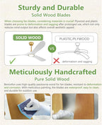 60 Inch Gold Ceiling Fans with Lights and Dimmable Mordern, 3CCT,Outdoor Ceiling Fan with Lights High CFM Quiet 3 Blades Propeller Wood Ceiling Fan for Patio,Porch,Farmhouse,Gazebo