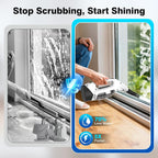 Window Vacuum Squeegee Cordless, 2000Pa Electric Window Cleaner Tool with 2200mAh & 150ml Water Collection Tank, Window Cleaning Kit Shower Squeegee for Glass Doors, Windows, Mirrors, Car (White)