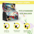 Spring Flowers Bird Mailbox Cover Magnetic Standard Size 21x18 Inch Spring Mountain Lake Mailbox Covers Floral Rustic Seasonal Mailbox Wraps Post Letter Box Decor for Garden Yard