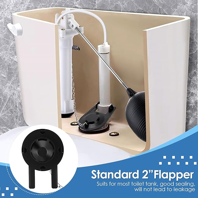 Dreyoo Universal Toilet Tank Repair Kit Compatible with Danco 80816, Toilet Repair Parts Fill Valve, Flapper, Rod, Float Replacement, Toilet Repair Kit for 8.5 Inch Tanks, Toilet Tank Flapper Replace