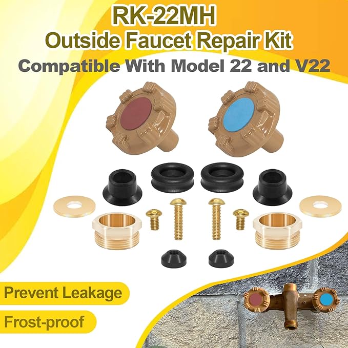 RK-22MH Faucet Repair Kit Metal Handle Compatible with Woodford Model 22,Model v22