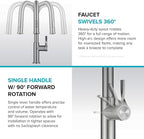 KRAUS Torak Pull Down Kitchen Faucet in Spot-Free Stainless Steel with 2 Function Sprayer, Pre-Attached Water Lines, and Mounting Hardware, KPF-2841SFS