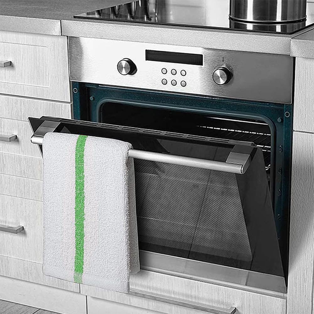 Bar Mop Green Stripe 10 lbs 16x19 Pack of 60, 100% Cotton Double Stitched Route Ready Absorbent Kitchen Towel Dish Towels and Dishcloths Towels Sets Washcloth Kitchen Towels