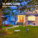 Outdoor Remote Control Power Strip, 100FT Extension Cord Waterproof, Independent Control Outlets, 6 Grounded Outlets for Outdoor Decorations, 14 AWG, 15A/1875W, ETL Listed (100 FT)