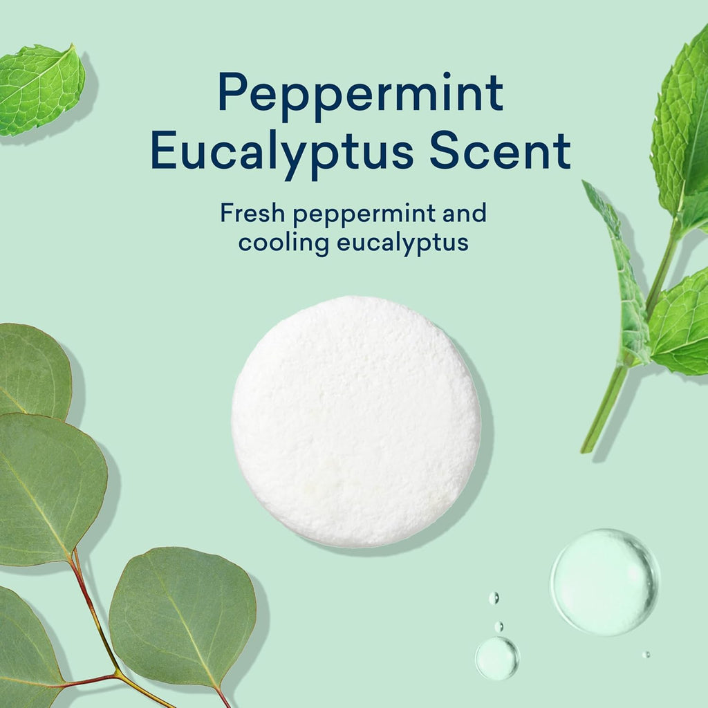 BLUELAND Toilet Bowl Cleaner Tablets, 2-Pack, 28 Count, Peppermint Eucalyptus, Plastic-Free, No Harsh Chemicals, Plant-Based