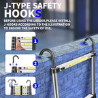 JADDUO Telescoping Ladder,27.9 FT Extension Ladder,Aluminum Lightweight Telescopic Ladder with 2 Triangle Stabilizers, Telescoping Attic Ladders RV Ladders for Travel