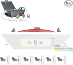 NUWATT 6" Fire Rated Recessed Light, 90 CRI Wafer Lights 6 Inch, 5CCT 2700K/3000K/3500K/4000K/5000K, 15W, Dimmable 1200LM, Wet & IC Rated LED Square Recessed Lighting, No Tenmat Needed, ETL, 6 Pack