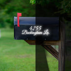 VWAQ Mailbox Decals Set of 2 - Insert Street Name & Address House Numbers For Outside Custom Lettering Personalized Address Labels Stickers - CMB7 (Reflective White, 12"W X 4"H)