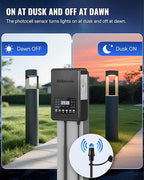 500W Low Voltage Landscape Transformer, 2 Zone Independent Control Landscape Lighting Transformer, 120VAC to 12/14V AC Low Voltage Transformer with Timer & Photocell Sensor ETL Listed D24LT06