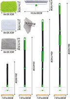 4-in-1 Baseboard Cleaning Tool with Extension Handle Baseboard Cleaning Brush 5 Reusable Pads 1 Stiff Bristle Brush Carpet Rake for Cleaning Baseboards Carpets Windows Walls Floors Bathrooms Kitchen