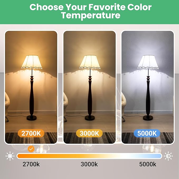 VOLIVO 12 Pack LED Light Bulbs, 60 Watt Equivalent A19 LED Bulb, Soft White 2700K, 9W E26 Standard Base, UL Listed 800 Lumens 120V, Non-Dimmable, Energy Saving Lightbulbs for Bedroom Indoor