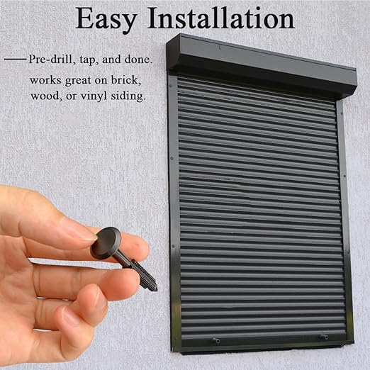 30Pcs Shutter Fasteners, Window Shutter Screws, Black Shutters Screws with Caps, Outdoor Shutters for House Exterior