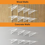 2x6 ft Garage Shelving, 2-Pack Wall-Mounted Shelves for Garage, Kitchen, Pantry Storage, 800 lbs Total Load Capacity Storage Wall Shelving, White