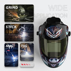 YESWELDER Auto Darkening Welding Helmet with SIDE VIEW, 180° Panoramic View, 1/1/1/1 True Color Solar Powered Welder Hood, Wide Shade 3/5-9/9-13 Welder Mask for TIG MIG ARC CUT and GRIND, LYG-Q800D