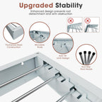 Foldable Wall-Mounted Drying Rack, Heavy-Duty 60 lb Capacity – Space-Saving Folding Laundry Hanger with 10 Clips, Rust-Proof Aluminium Clothes Dryer for Indoor & Outdoor Use