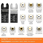 PECHAM Oscillating Tool Blade, 37PCS Universal Wood Metal Oscillating Multitool Quick Release Saw Blades Fit Porter Cable Black & Decker Rockwell Ridgid Ryobi Milwaukee DeWalt Chicago Craftsman