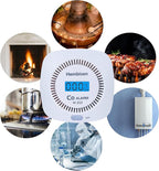 3 Packs Carbon Monoxide Detectors - Hembisen CO Alarm Detector Monitor Battery Operated with Digital Display for House Kitchen Restaurant Hotel Office