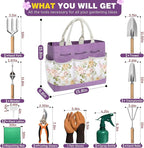 22Pcs Gardening Tools Set for Women Heavy Duty Garden Hand Tool Kit Gifts for Mom Gardener Beginner Gardening Accessories with Large Tote Bag/Shovel/Repotting Mat/Plant Labels/Gloves