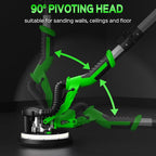 Drywall Sander, 2025 Upgraded 8-Amp Popcorn Ceiling Removal Tool with 7 Variable Speed 800-1800RPM, Drywall Sander with Vacuum Dust Collector with Extendable Handle, LED Light, 12pcs Sanding Discs