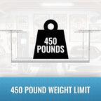 MonsterRax Overhead Garage Storage Racks 3x8’ (2-Pack) Ceiling Mounted Shelving, Adjustable Hanging Organizer, Heavy Duty Steel, Holds 500 Pounds, Color: White, Adjustable from 24"-45" off the Ceiling